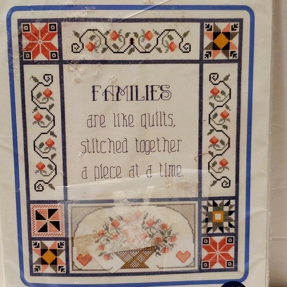 Families Are Like Quilts Counted Cross Stitch Kit 13"x15" - Picture 1 of 4
